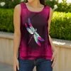 Lily | Fuchsia & Black Dragonfly Sleeveless Tunic - Women