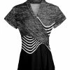 Lily | Gray & Black Abstract Short-Sleeve Wrap Tunic - Women