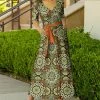 Lily | Orange & Mint Mandala Tie-Waist Pocket Maxi Dress - Women