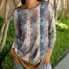 Lily | Rust & Teal Patchwork Long-Sleeve Tunic - Women