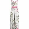 Lily | White & Pink Floral Sleeveless V-Neck Jumpsuit - Women