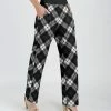 Lily | Black & White Plaid Pocket Straight-Leg Pants - Women
