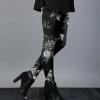 Lily | Black & Gray Floral Leggings - Women