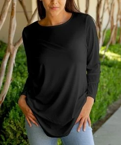 Lily | Black Long-Sleeve Tunic - Plus