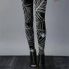 Lily | Black & White Spiderweb Leggings - Women & Plus