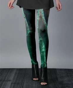 Lily | Turquoise & Navy Abstract Leggings - Women