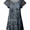 Lily | Gray & Black Paisley Flutter-Sleeve Boatneck Tunic - Plus