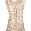 Lily | Beige & White Floral Cutout Sleeveless Tunic - Plus