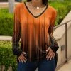 Lily | Black & Orange Ombré Stripe V-Neck Long-Sleeve Tunic - Women