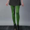 Lily | Green & Black Stripe Leggings - Women