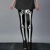 Lily | Black & White Skeleton Leggings - Plus