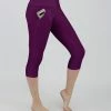 Lily | Dark Purple Pocket Capri Leggings - Women