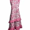 Lily | Pink & White Floral Ruffle Tiered Dress - Women