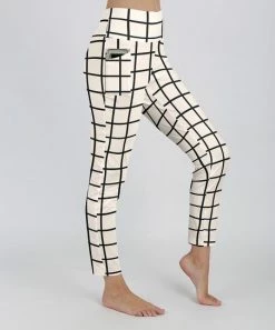 Lily | Black & Cream Plaid Pocket Leggings - Women