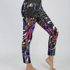 Lily | Black Multicolor Abstract Pocket Leggings - Women