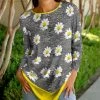 Lily | Gray & Yellow Floral Long-Sleeve Crewneck Tunic - Women