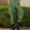 Lily | Olive Green Cargo Pants - Plus