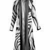 Lily | Gray & White Abstract Long-Line Open Cardigan - Women