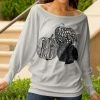 Lily | Gray & Black Pumpkin Dolman Sleeve Off-Shoulder Tunic - Women