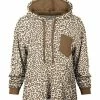 Lily | Brown & White Leopard Chest-Pocket Hoodie - Plus