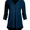 Lily | Navy Button-Front Tunic - Women & Plus
