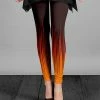 Lily | Black & Orange Ombré Streak Leggings - Plus