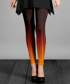 Lily | Black & Orange Ombré Streak Leggings - Plus