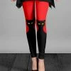 Lily | Black & Red Cats Leggings - Women
