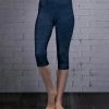 Lily | Navy Blue Capri Leggings - Women