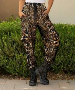 Lily | Gold Leopard Cargo Pants - Women