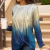Lily | Blue & Gold Abstract Knot-Hem Tunic - Plus