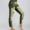 Lily | Green & Beige Patchwork Floral Pocket Leggings - Women & Plus