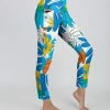 Lily | White & Blue Floral Pocket High-Waist Leggings - Women