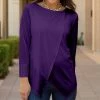 Lily | Purple Asymmetrical-Hem Long-Sleeve Tunic - Women