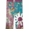 Lily | Turquoise & Pink Floral Drawstring Wide-Leg Lounge Pants - Plus