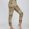 Lily | Beige & Brown Plaid Pocket Leggings - Plus