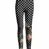 Lily | Black & Pink Dot Leggings - Women