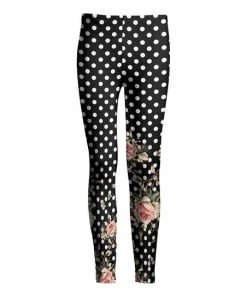 Lily | Black & Pink Dot Leggings - Women