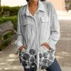 Lily | White & Black Floral Pocket Button-Up - Women