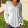 Lily | White Long-Sleeve V-Neck Tunic - Women & Plus