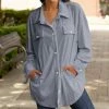 Lily | Gray Pocket Button-Up - Women & Plus