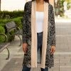 Lily | Black & Beige Arabesque Open Cardigan - Women