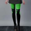 Lily | Green & Black Cat Leggings - Women