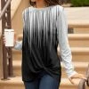 Lily | Black & Gray Abstract Twist-Hem Long-Sleeve Tunic - Women & Plus