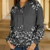 Lily | Gray & White Floral Pocket Hoodie - Women