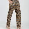 Lily | Navy & Orange Floral High-Waist Pants - Women
