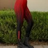Lily | Red & Black Ombré Stripes Button-Accent Leggings - Plus