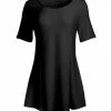 Lily | Black Short-Sleeve Boatneck Tunic - Women & Plus