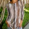 Lily | White & Brown Abstract Long-Sleeve Tunic - Women