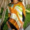 Lily | Orange & Black Abstract Long-Sleeve Tunic - Women